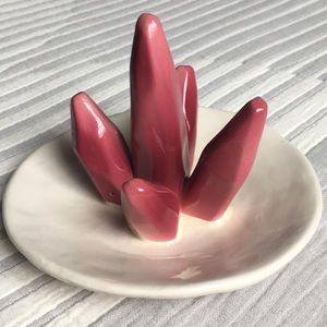 Pink gem stone jewelry holder